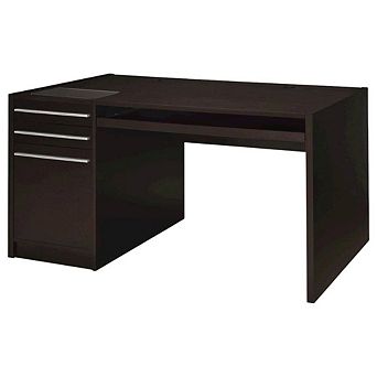 FurniFact Contemporary Cappuccino Office Desk With 3 Drawers And Rectangular Shape