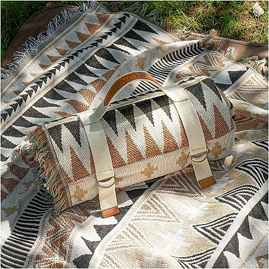 2 in 1 Extra Large Outdoor Picnic Mat Woven Summer Blanket Boho Jumbo Beach Trip