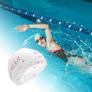 Silicone Waterproof Floral Pattern Swim Cap 1 Pc