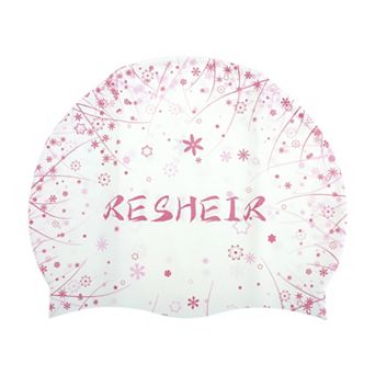 Silicone Waterproof Floral Pattern Swim Cap 1 pc