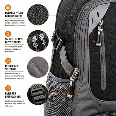 Unisex Backpack Casual Travel Bag with Bottle Holders