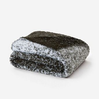 Madison Park Ombre Knit Faux Fur Throw Blanket