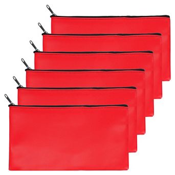 6 pc Bank Deposit Money Bag, Security Pouch & Receipt Holder for Tickets & Coins