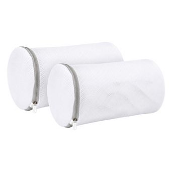7.1x11.8 inch 2 Pack Polyester Cylinder Shoe Bag for Washing Machine, Mesh Laundry Bag with Zippered