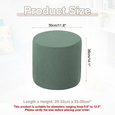Ottoman Cover Round, Stretch Ottoman Slipcover Non-Slip Footstool Protector Cover 1 Pc