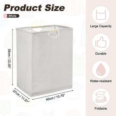 Large Laundry Basket, Foldable Laundry Hamper with Wooden Handles Freestanding Storage 1 Pc