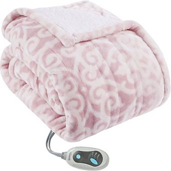Beautyrest Heated Berber Wrap Wearable Sherpa Throw Blanket