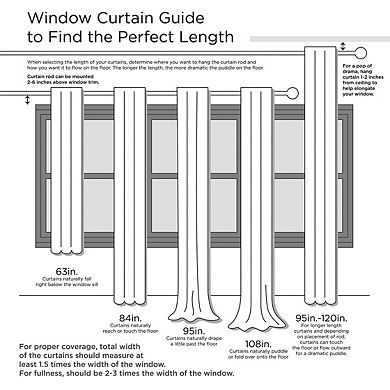 95" x 50" Plaid Rod Pocket and Back Tab Curtain Panel with Fleece Lining