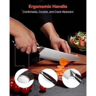 YIORTWO 5 Piece Kitchen Knife Set High Carbon Stainless Steel Cutlery for Home Use