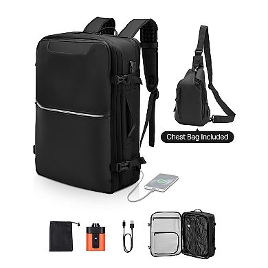 YIORTWO Expandable Vacuum Compression Backpack 80L PVC Travel Bag with Pump Built In Side Lock