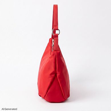 Women's Soft Hobo Shoulder Bag with Adjustable Strap and Zip Closure