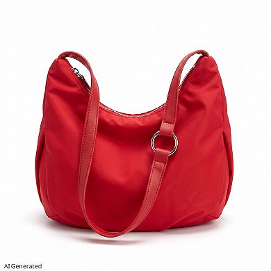 Women's Soft Hobo Shoulder Bag with Adjustable Strap and Zip Closure