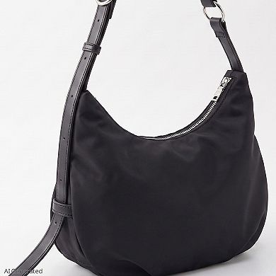 Women's Soft Hobo Shoulder Bag with Adjustable Strap and Zip Closure