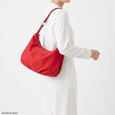 Women's Soft Hobo Shoulder Bag with Adjustable Strap and Zip Closure