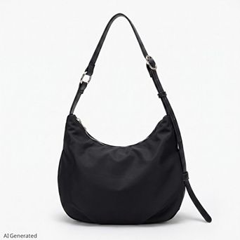 Women's Soft Hobo Shoulder Bag with Adjustable Strap and Zip Closure