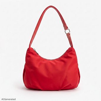 Women's Soft Hobo Shoulder Bag with Adjustable Strap and Zip Closure