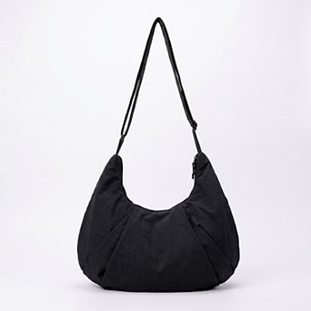 Womens Soft Crescent Hobo Shoulder Bag with Adjustable Strap and Zipper Pockets
