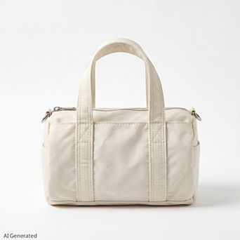 Women's Mini Barrel Satchel Bag with Detachable Crossbody Strap