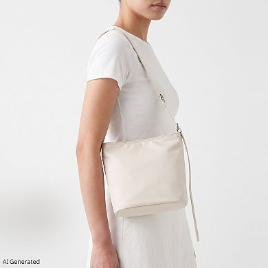 Women's Bucket Shoulder Bag with Adjustable Crossbody Strap