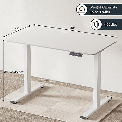 YIORTWO 48x24 Inch Electric Standing Desk Adjustable Height Home Office Desk