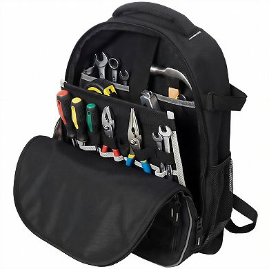 KWPZQEB Multifunctional Tool Backpack, Oxford Tool Bag with Detachable Divider & Padded Backrest