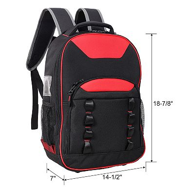 KWPZQEB Multifunctional Tool Backpack, Oxford Tool Bag with Detachable Divider & Padded Backrest