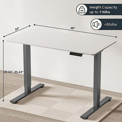 YIORTWO 48 Inch Electric Standing Desk Adjustable Computer Desk for Kids Home Study Room