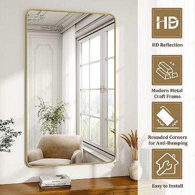 Rectangle Aluminum Alloy Frame Vanity Wall Mirror