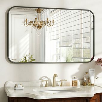 Rectangle Aluminum Alloy Frame Vanity Wall Mirror