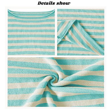 Relaxed Off Shoulder Long Sleeve Knit Pullover Sweater for Women