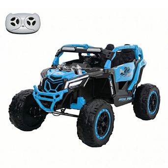 24V 2-Seater Kids Electric Ride Truck, Four-wheel drive with Parent Control, Bluetooth, LED Lights