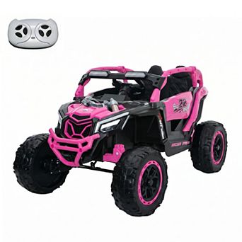24V 2-Seater Kids Electric Ride Truck, Four-wheel drive with Parent Control, Bluetooth, LED Lights