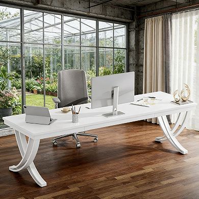 YIORTWO 78.7" Two Person Desk Industrial Double Computer Desk