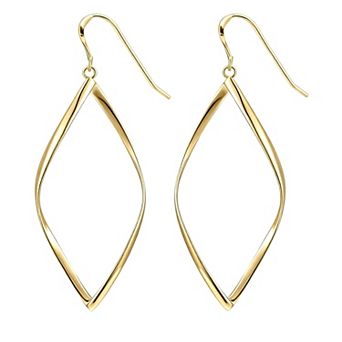 14K Gold Plated Hypoallergenic Minimalist Hoop Dangle Earrings