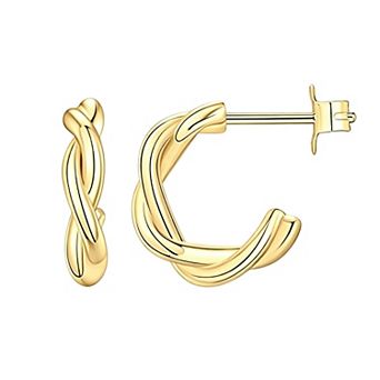 14K Gold Plated Hypoallergenic Mini Chunky Hoop Earrings Gift for Her