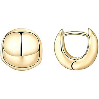 14K Gold Plated Hypoallergenic Dainty Ball Huggie Hoop Earrings Gift for Her