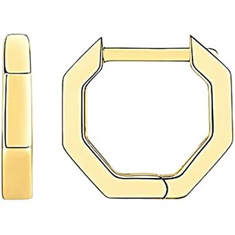 14K Gold Plated Hypoallergenic Geometric Huggie Earrings Gift for Her