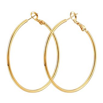 14K Gold Plated Hypoallergenic Thin Large Loop Earrings Gift for Her