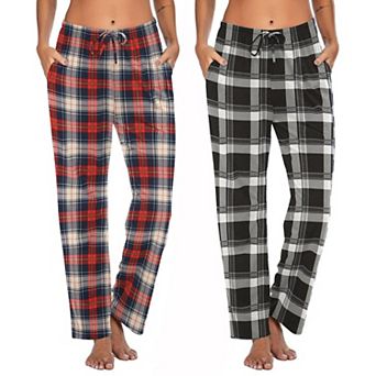 Ekouaer Womens Two Pack Pajamas Pants Comfy Pajama Pants Pajama Bottoms Drawstring Pajama Bottoms