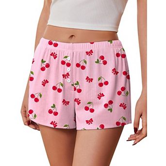 Ekouaer Womens Pajama Short Sleep Short Cute Micro Mini Pj Bottoms with Pockets
