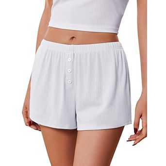 Ekouaer Womens Pajama Short Sleep Short Cute Micro Mini Pj Bottoms with Pockets