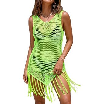 Ekouaer Womens Swimsuit Coverup Crochet Bathing Suit Cover Up Beach Sleeveless Bikini Cover Up