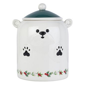 Pfaltzgraff Winterberry 9-inch Polar Bear Cookie Jar
