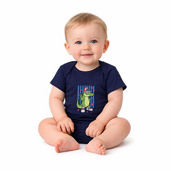 Patriotic Alligator Stripes - Infant Short Sleeve Graphic Bodysuit