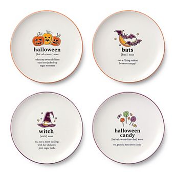 Certified International Halloween Words 8.25-inch Salad Plate Set of 4