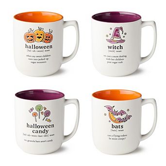 Certified International Halloween Words 4 pc Mug Set