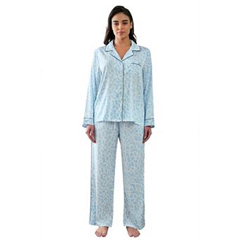 Womens 2 pc Satin Silk Pajamas Set Long Sleeve Loose Sleepwear With Pockets