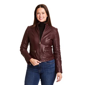 Women's Just Tanned Lamb Zip Front Crop Jacket
