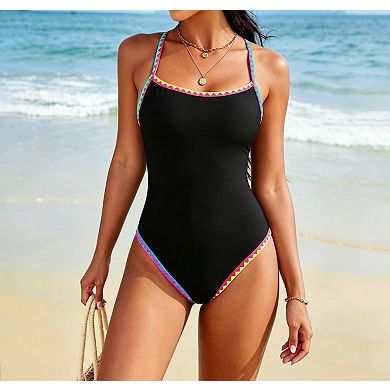 Womens Tummy Control Modest One Piece Floral Print Swimwear Adjustable Strap