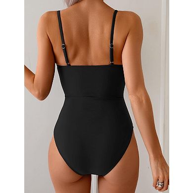 Womens Cutout Ring Monokini Bathing Suit Adjustable Straps Beach Vacation